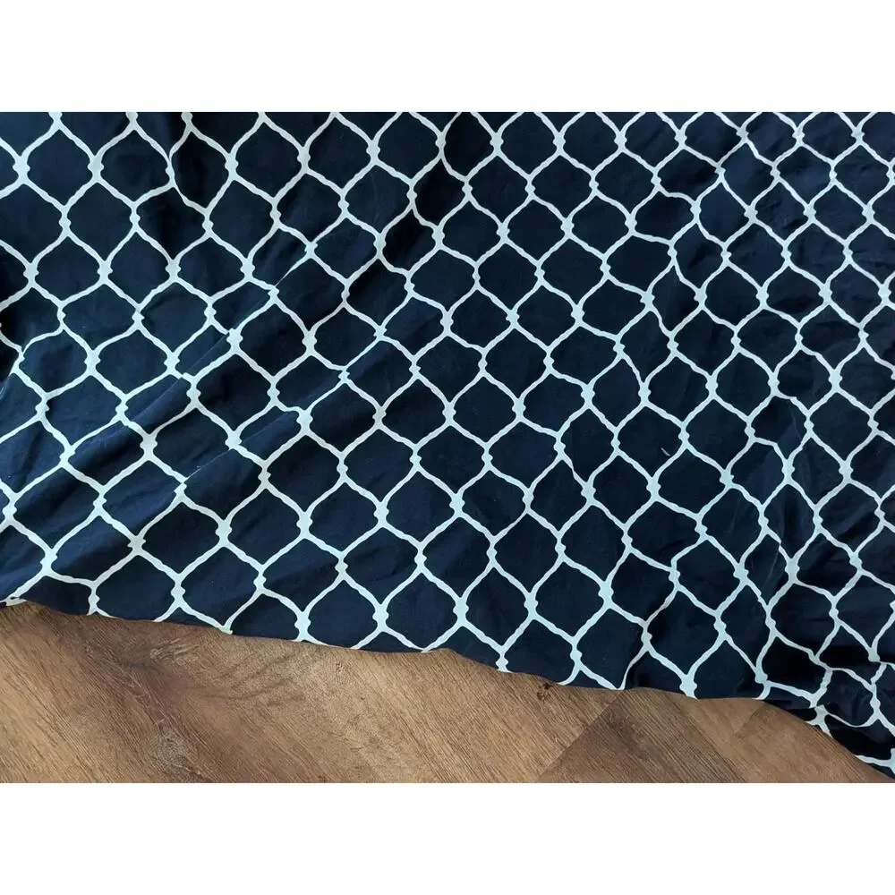 Hearts And Blue Check Reversible Duvet Cover 90 x 80